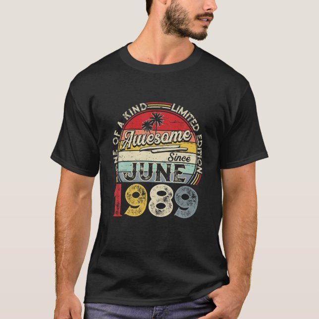 June 1989 Begränsad Edition Outfit Retro 32nd Bday T Shirt (Framsida)