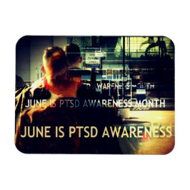 June är PTSD-medvetandegrad Månad - platta magnet