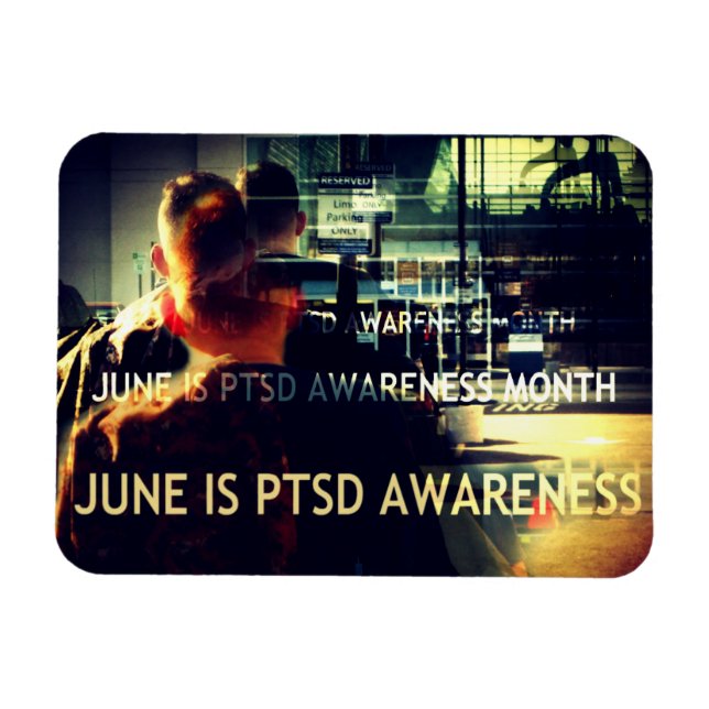 June är PTSD-medvetandegrad Månad - platta magnet (Horisontell)