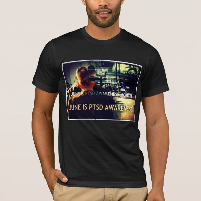 June är PTSD-medvetandegrad Månad T-Shirt (Framsida)