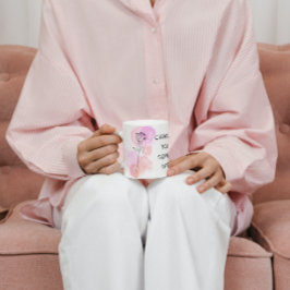 June Birkeland Flower Ro Rosa Lila Line Art Mugg