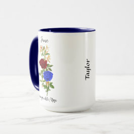 June Birth Flower Honeysuckle och Ro Mugg