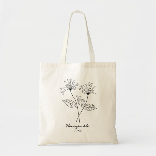 June Birth Flower | Honeysuckle Tygkasse (Framsidan)