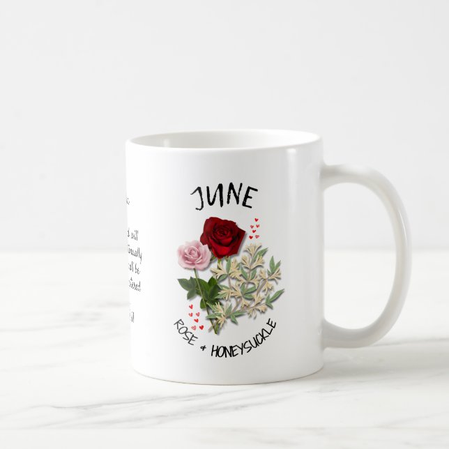 JUNE Birth Month Flower Christian Custom Name Kaffemugg (Höger)
