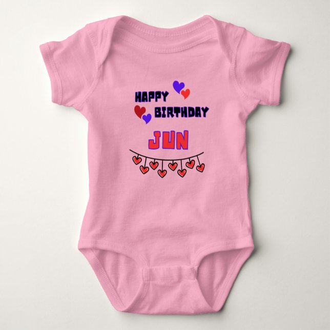 June Birthday Baby Bodykostym T Shirt (Framsida)