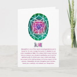 June Birthstone Alexandrite Birthday Watercolor Kort