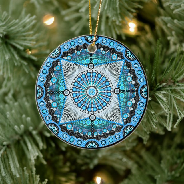 June Birthstone Moonstone Mandala Ornament (Träd)