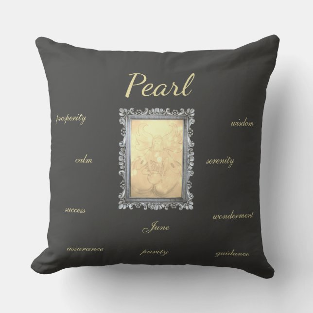 June Birthstone Pearl Fairy Kudde (Framsida)