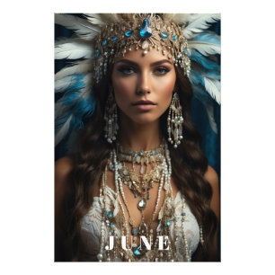 *~ JUNE Boho Woman BIRTHDAY PEARLS AP53 Fototryck