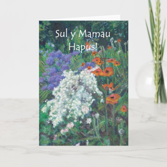 "June Garden" Welsh Mors dag Card Kort (Framsida)