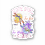 June Girl Älskare Måne Dragonfly Funny Birthday Klistermärken<br><div class="desc">June Girl Älskare Måne Dragonfly Funny Birthday</div>