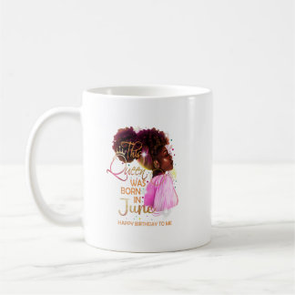 June Girl Birthday Funny Melanin Afro Queen for Bl Kaffemugg