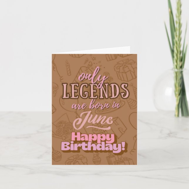 June Legends Heartfilt Birthday Card Kort (Framsida)