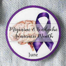 June Migraine & Headache Awareness Månad Knapp