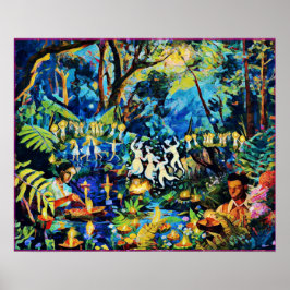 June Naive Folk Art Summer Firande Poster