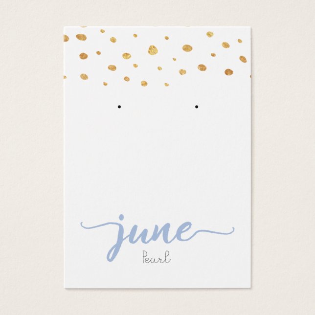 June Pearl Birthstone Earring Visning Card Visitkort (Framsidan)