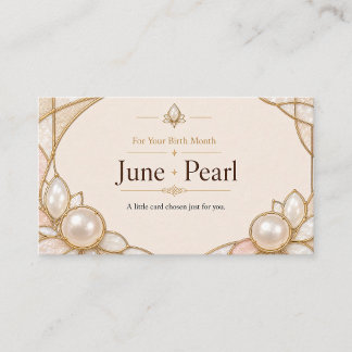 June Pearl Birthstone Shop Card Visitkort