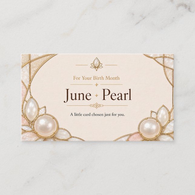 June Pearl Birthstone Shop Card Visitkort (Skapare uppladdad)