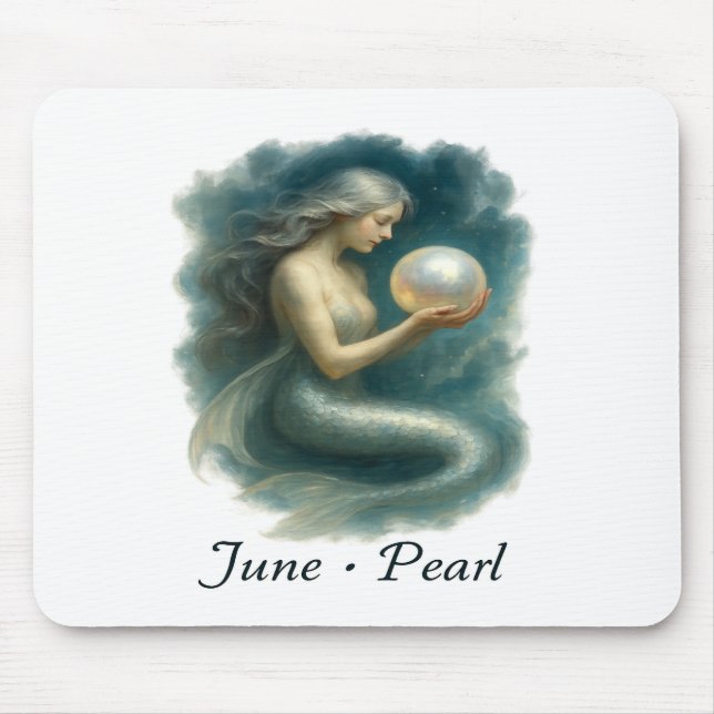 June Pearl - Enchanted Sjöjungfru & Birthstone Musmatta (Framsidan)