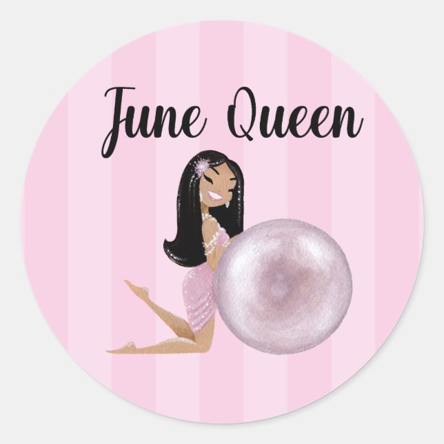 June Queen Runt Klistermärke (Framsida)