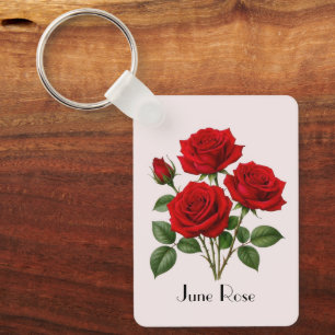 June Rose Blommor  Nyckelring