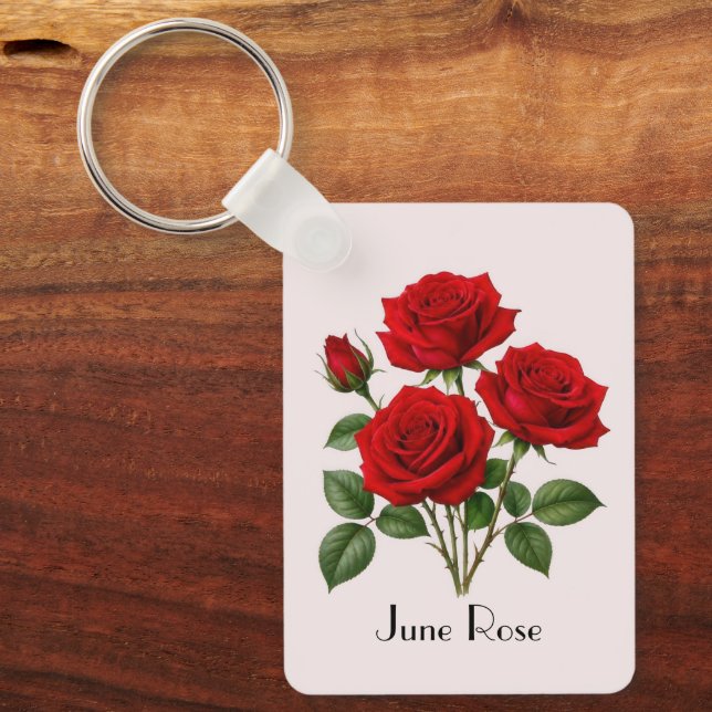 June Rose Blommor  Nyckelring (Framsida)