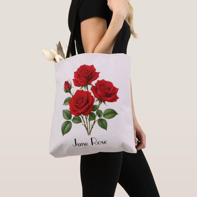 June Rose Blommor Tygkasse (Närbild)