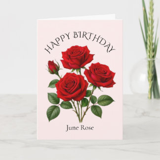June Rose Födelsedag Kort