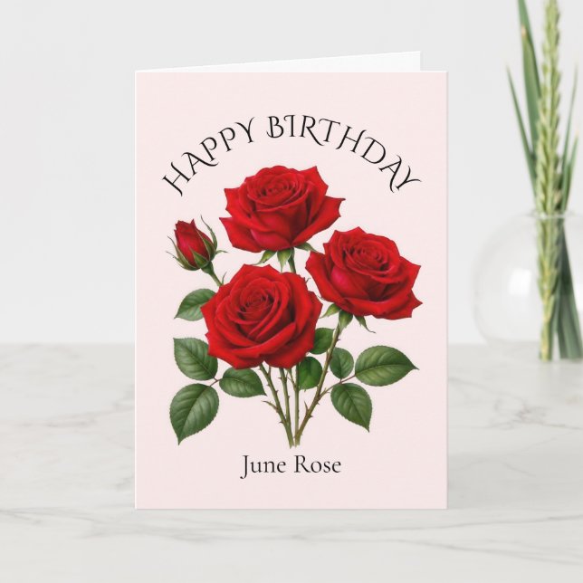 June Rose Födelsedag Kort (Framsida)