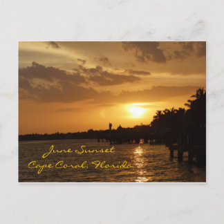 June Sunset in Cape Coral, Florida Vykort