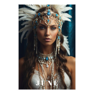 *~ JUNE Woman BIRTHDAY PEARLS Boho AP53 Fototryck