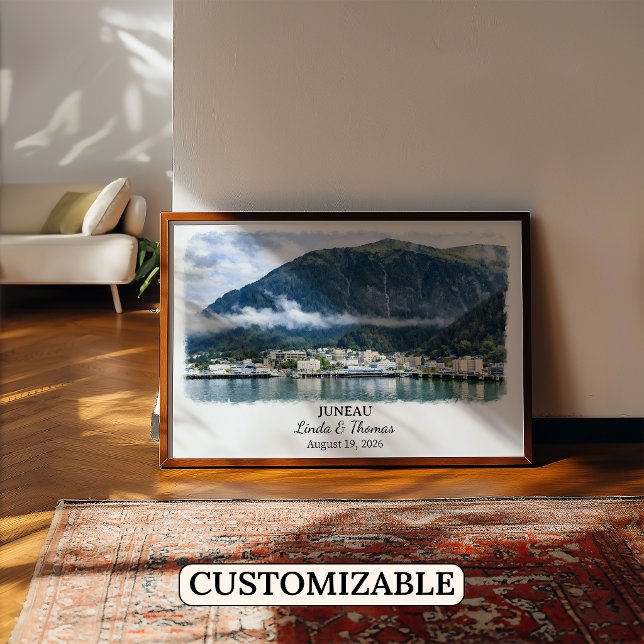 Juneau Alaska Affisch, Akvarell, Anpassad Poster (Skapare uppladdad)