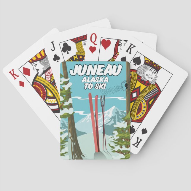 Juneau Alaska Att Skida Casinokort (Baksidan)