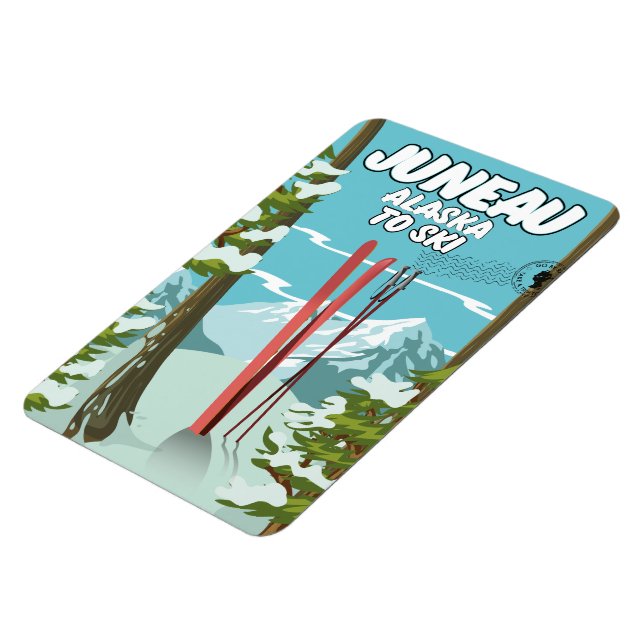 Juneau Alaska Att Skida Magnet (Vänstra Sidan)