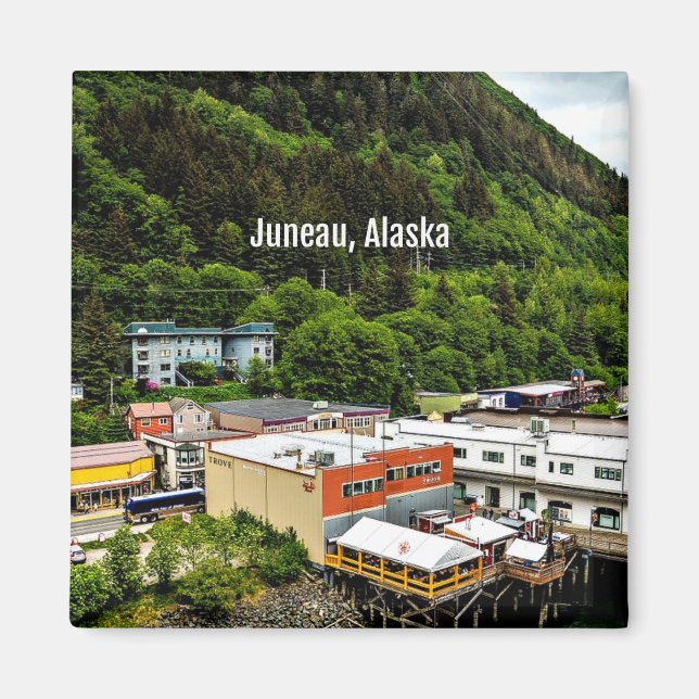 Juneau, Alaska, fotografi av staden Magnet (Framsidan)