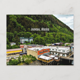 Juneau, Alaska, fotografi av staden Vykort