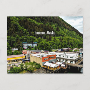 Juneau, Alaska, fotografi av staden Vykort