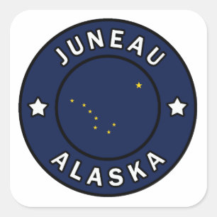 Juneau Alaska Fyrkantigt Klistermärke