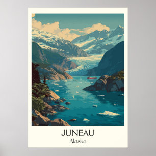 Juneau Alaska Huvudstad Glacär Stad Poster