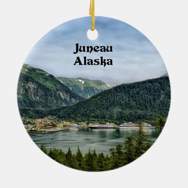 Juneau, Alaska Julgransprydnad Keramik (Baksidan)