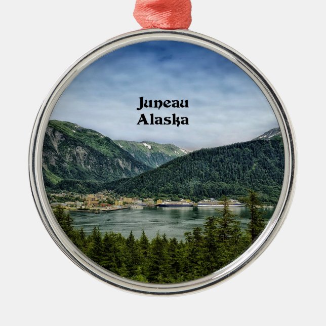Juneau, Alaska Julgransprydnad Metall (Framsidan)