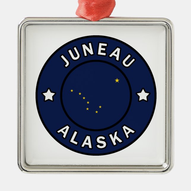 Juneau Alaska Julgransprydnad Metall (Framsidan)