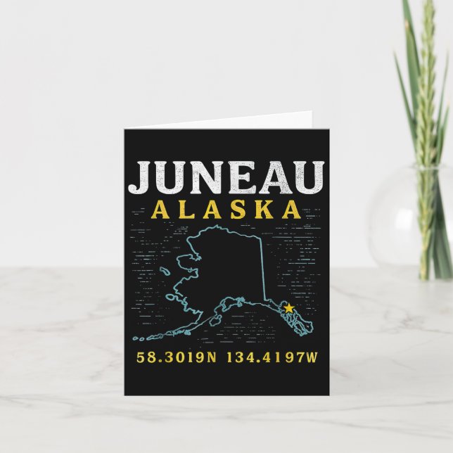 Juneau Alaska Karta Coordinates, Travel Kort (Framsida)