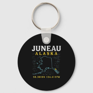 Juneau Alaska Karta Coordinates, Travel Nyckelring