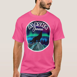 Juneau Alaska Northern Ljus Varg T Shirt
