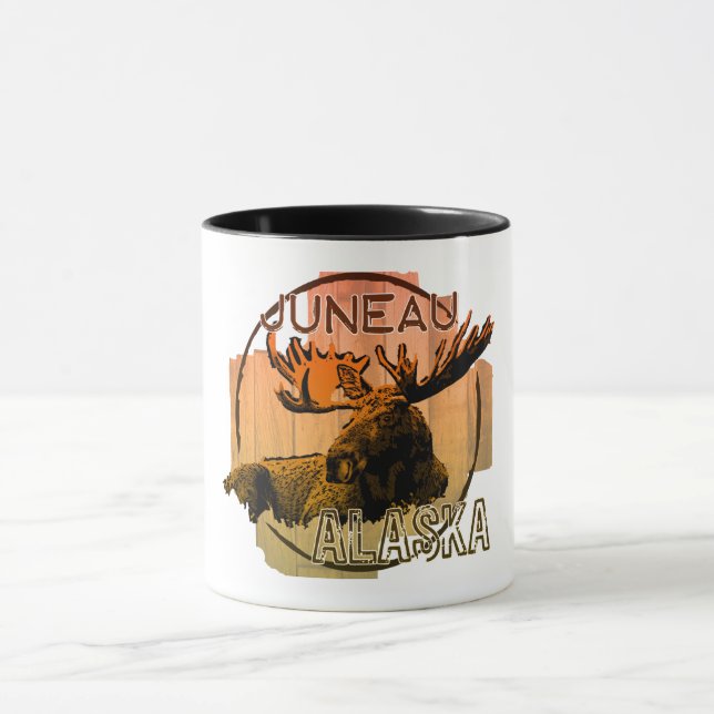Juneau Alaska orange moose mugg (Center)