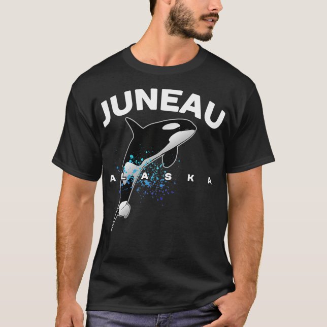 JUNEAU ALASKA Orca Killer Whale Family Travel T Shirt (Framsida)