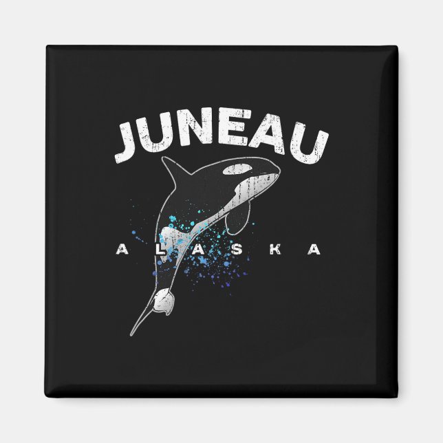 Juneau Alaska Orca Killer Whale Lover Vacation Tri Magnet (Framsidan)