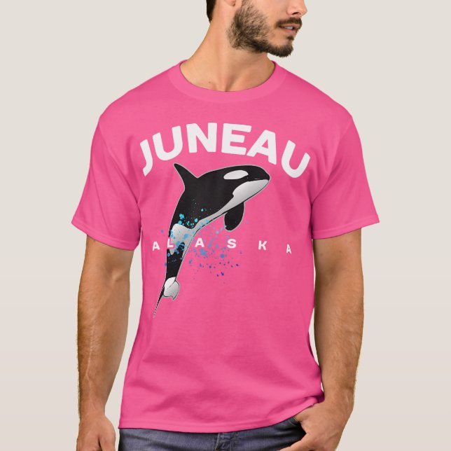 Juneau Alaska Orca Killer Whale Watching Camping V T Shirt (Framsida)