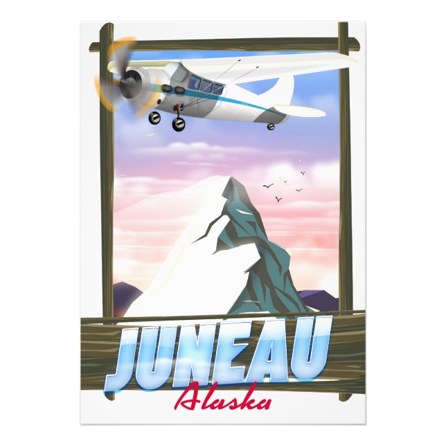 Juneau Alaska-reseaffisch Fototryck (Framsidan)